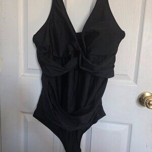Women's 1 piece black bathing suit